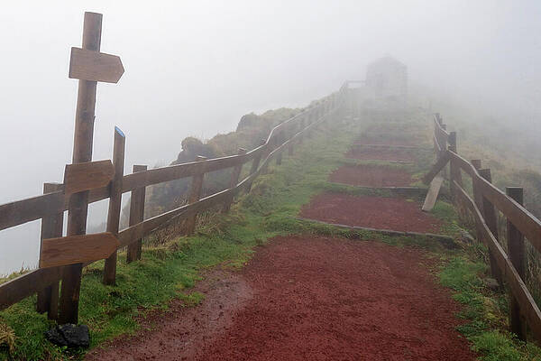 No People Photograph - Foggy Path In The Azores by John Twynam