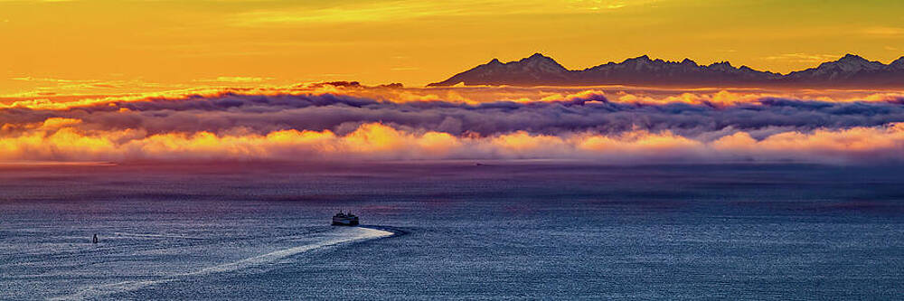 Seattle Wall Art featuring the photograph Foggy Seattle Puget Sound by Tommy Farnsworth