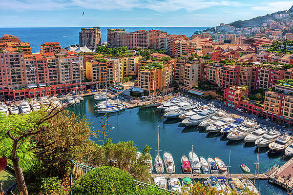 Scenic View of Monaco Harbor Wall Art