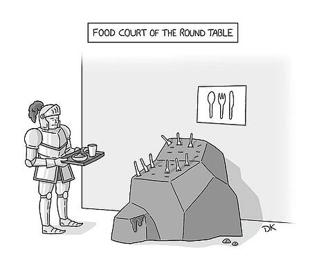 Round Drawing - Food Court Of The Round Table by Daniel Kanhai