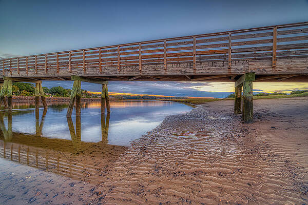 Wall Art featuring the photograph Footbridge On A Quiet Morning by Penny Polakoff