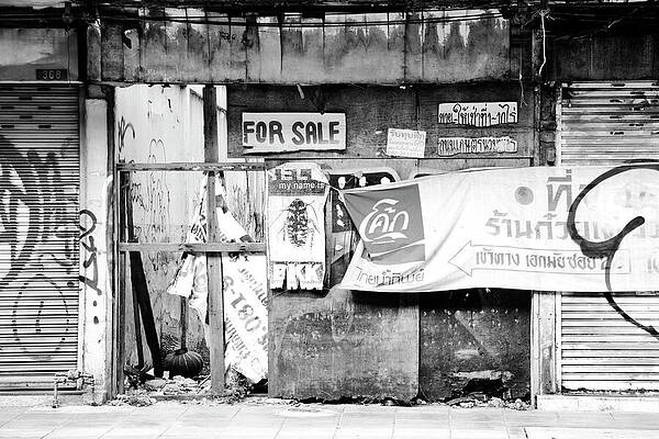 Abandoned Storefront with Signs Wall Art