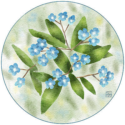 Flower Wall Art featuring the digital art Forget Me Nots by Snow Iris Studio