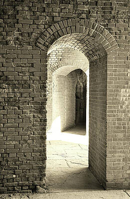 Wall Art featuring the photograph Fort Delaware Brick Archway Passage by Richard Reeve