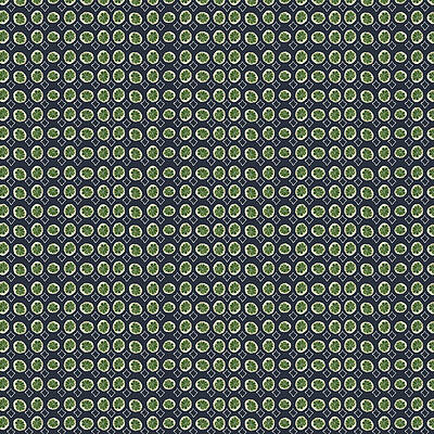 Pattern Mixed Media - Foulard Pattern, Gnome For The Holidays Collection, Dark Blue by Elizabeth Reich