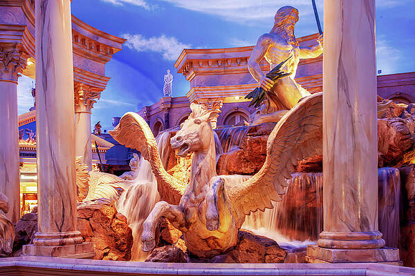 Las Vegas Photograph - Fountain Of The Gods, Caesars Palace, Las Vegas by Tatiana Travelways