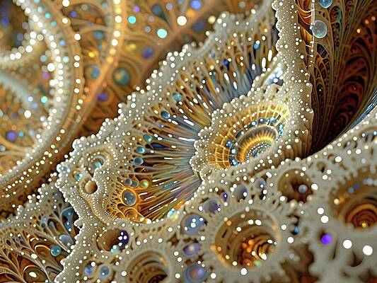 Intricate Wall Art featuring the digital art Fractal Jewel Land by Eris And AI