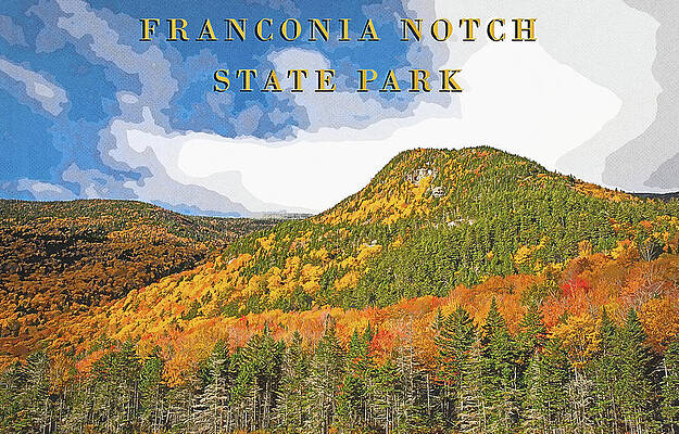 Wall Art featuring the mixed media Franconia Notch Autumn Park Poster by Dan Sproul