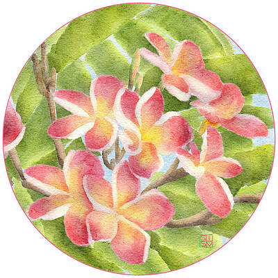 Iris Wall Art featuring the digital art Frangipani by Snow Iris Studio