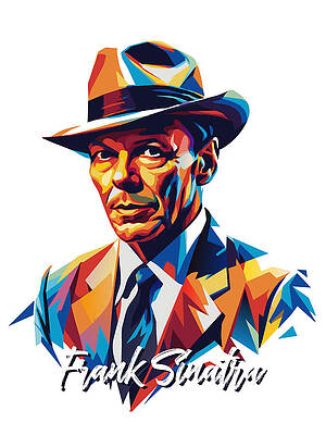 Colorful Wall Art featuring the digital art Frank Sinatra #2 In WPAP Pop Art by Vector Artnesia
