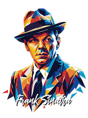 Colorful Wall Art featuring the digital art Frank Sinatra #3 In WPAP Pop Art by Vector Artnesia