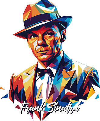 Vibrant Wall Art featuring the digital art Frank Sinatra In WPAP Pop Art by Vector Artnesia