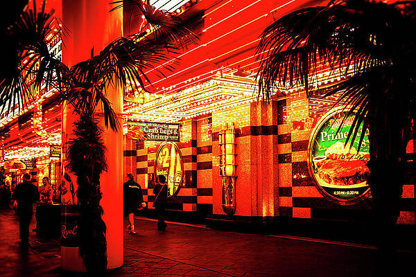 Las Vegas Photograph - Fremont Street Experience Night Walking by Tatiana Travelways