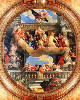 Architecture Wall Art featuring the photograph Fresco - Venetian Hotel, Las Vegas by KJ Swan