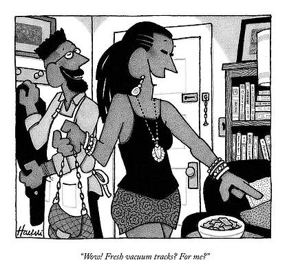 Tracks Wall Art featuring the drawing Fresh Vacuum Tracks by William Haefeli