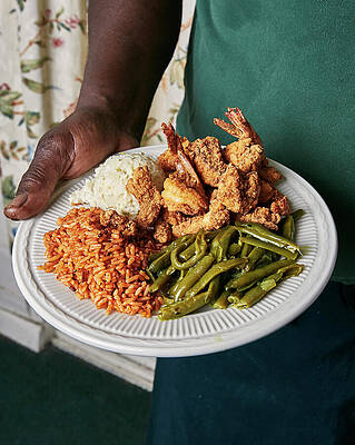 Plate Wall Art featuring the photograph Fried Shrimp by Laura Murray