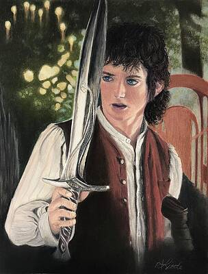 Frodo Baggins with Sting Sword Wall Art