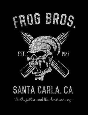 Cool Wall Art featuring the digital art Frog Bros Retro by Flippin Sweet Gear