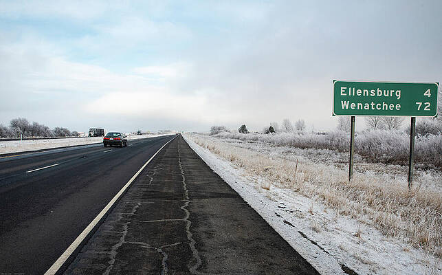 Wall Art featuring the photograph Frosted Roadside South Of Ellensburg by Tom Cochran