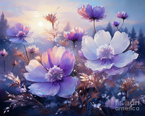 Vintage Wall Art featuring the ai art Frosty Morning by Macro Abundance