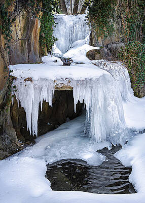 Icy Winter Waterfall Wall Art
