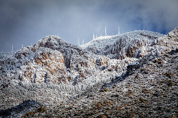 Frozen Transmissions  Sandia Crest Winter by Howard Holley