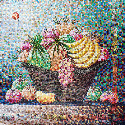 Fruit Wall Art featuring the painting Fruit Basket 2 by Paul Gbolade Omidiran