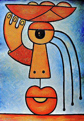 Fruit Wall Art featuring the painting Fruit Seller by Elisha Ongere