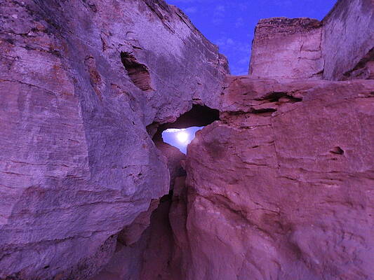Sky Photograph - Full Moon Through The Rocks by Amanda R Wright