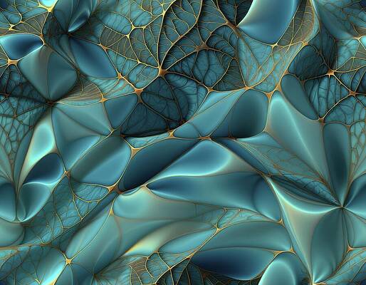 Gold Wall Art featuring the digital art Functional Fabric Mesh Network by Eris And AI