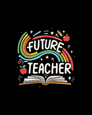 Inspiration Wall Art featuring the digital art Future Teacher Educator by Flippin Sweet Gear
