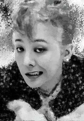 Expression Wall Art featuring the digital art G-dragon - Too Bad Bw by Gradify Creations