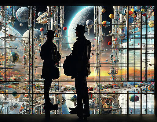 Digital Art - Galactic Observers by Deb Beausoleil