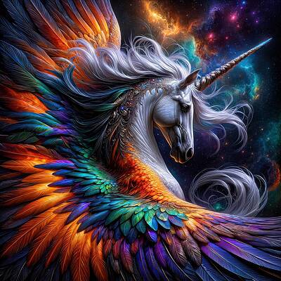 Majestic Wall Art featuring the digital art Galactic Serenade by Bill And Linda Tiepelman