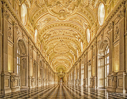 Galleria Grande of La Venaria Reale, Piedmont, Italy by Elvira Peretsman