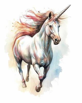 Wall Art featuring the painting Gallop Of Wonder by Land of Dreams