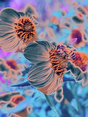 Wall Art featuring the digital art Garden Bee by Bruce Block
