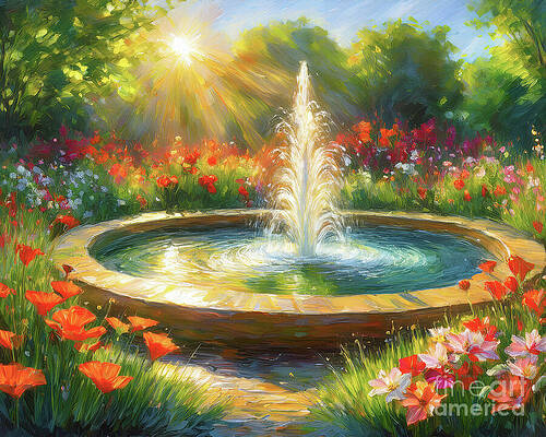 Summer Digital Art - Garden Melodies by Macro Abundance