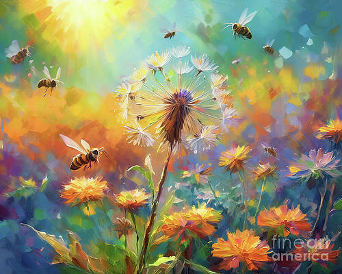Summer Digital Art - Garden Music by Macro Abundance