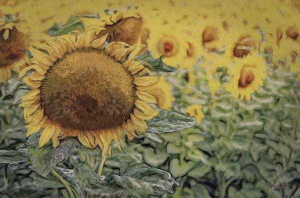 Wall Art featuring the painting Garden Of The Sun Flower by Jeffrey Kolker