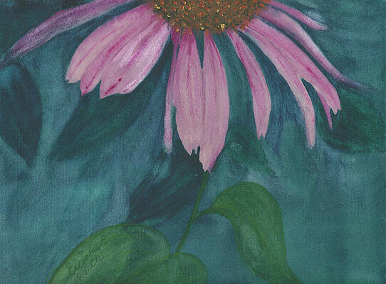 Colorful Painting - Echinacea, Garden Shadows From Purple Coneflower by Elizabeth Reich