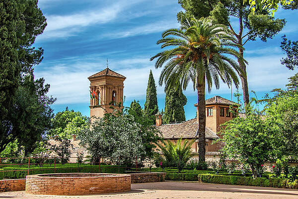 Spring Photograph - Garden View Of The Alhambra by Marcy Wielfaert