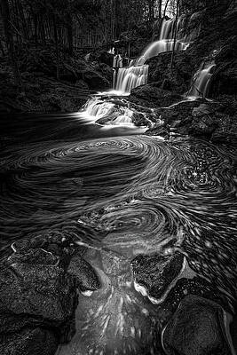 Wall Art featuring the photograph Garwin Falls In Monochrome by Jeff Sinon