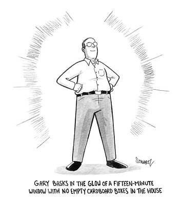 Cartoon of Proud Man with Aura Drawing