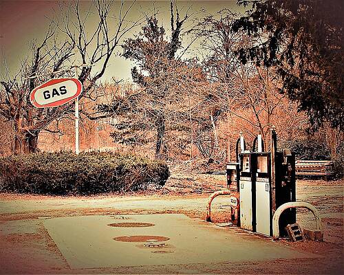 Wall Art featuring the photograph Gas Station by John Linnemeyer