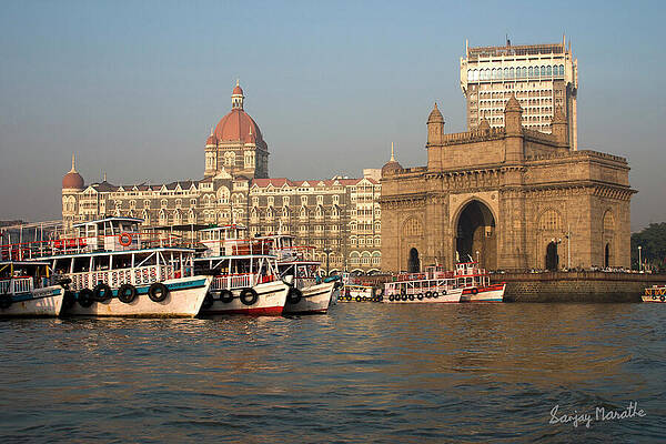 Wall Art featuring the photograph Gateway Of India And Taj Palace, Mumbai by Sanjay Marathe