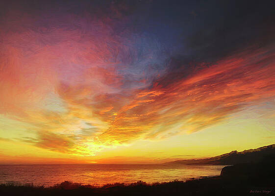 Sunset Photograph - Gaviota Coast Sunset by Barbara Siegel