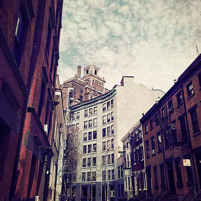 Urban Street with Historic Buildings Wall Art