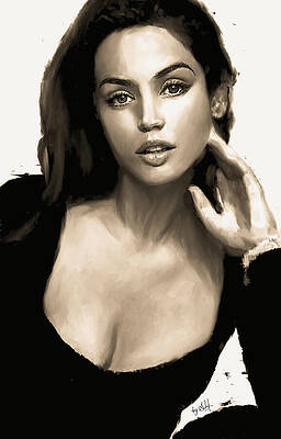 Black And White Digital Art - Ana De Armas,Cuban-Spanish Actress by Gradify Creations