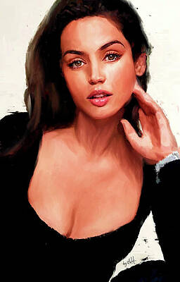 Expressive Digital Art - Gaze Of Anna De Armas by Gradify Creations
